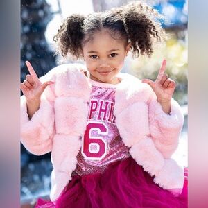Pink Faux Fur Coat for Kids